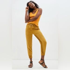 Anthropologie The Nomad High Rise‎ Joggers Mustard Yellow Boho Pants Size XS